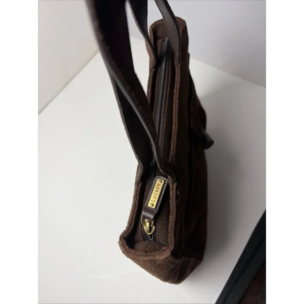 Ralph Lauren dark brown suede tote bag EUC - Picture 5 of 13